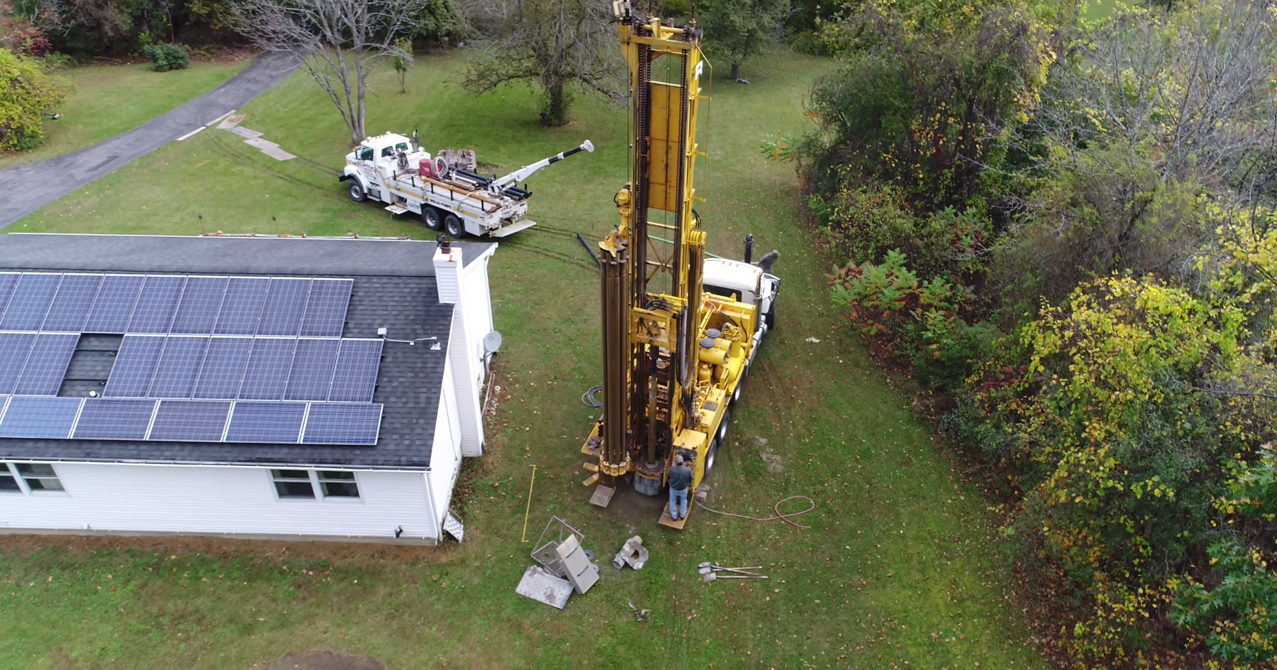 Aerial shot of well drill