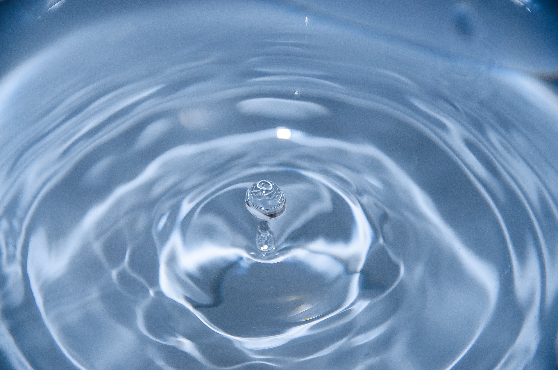 Close-up on drop in a bucket of water