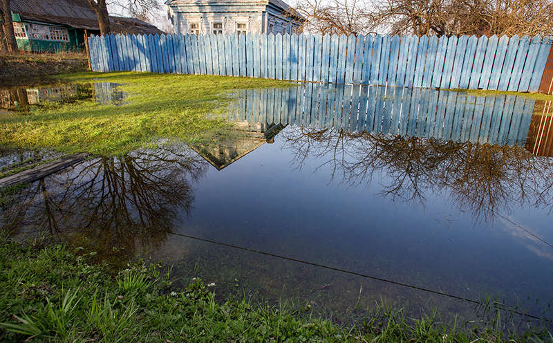 flooded backyard